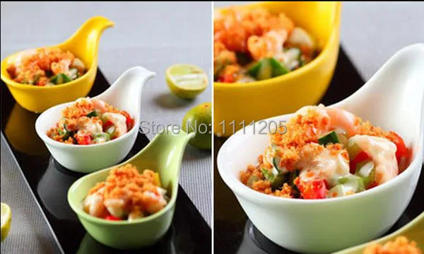 Набор тарелок для аппетитов 3 шт. миска меламинового соуса с ручкой отсека