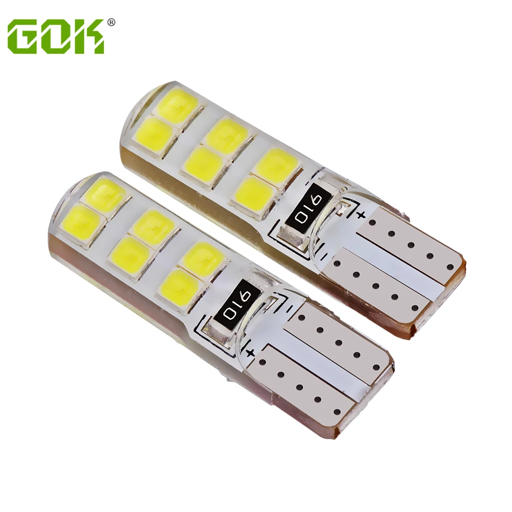 100 шт. Автомобильные LED T10 led 12smd 2835 194 W5W DC12V t10 силиконовая оболочка светодиодные