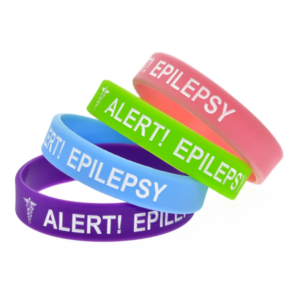 OBH 1 шт. оповещения эпилепсии Wristband Силикона комплекты джинсовой одежды Размеры