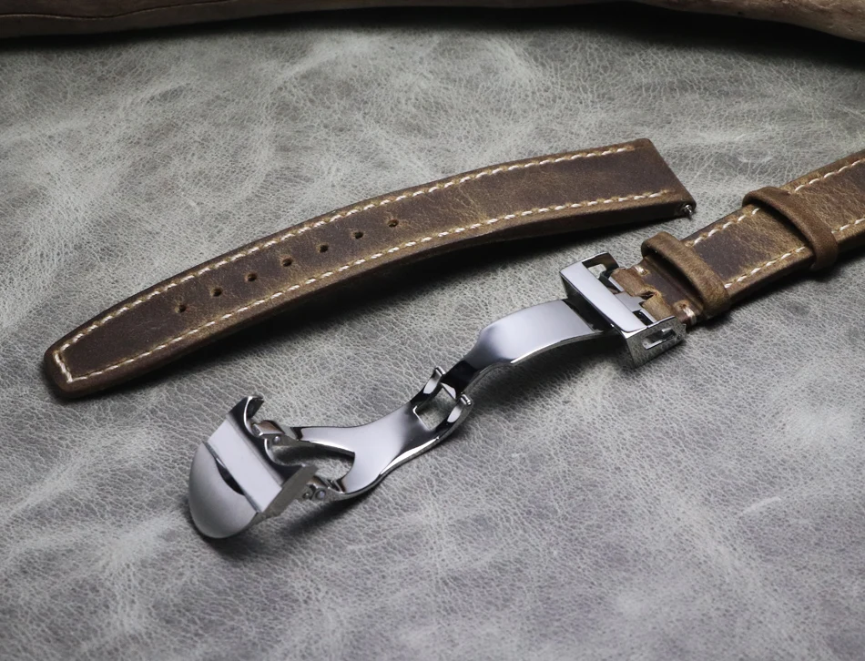 

20 21 22mm Genuine Leather Hand Stitching Vintage Watch Straps Watchbands Universal Wristband High grade buckle for Tudor series