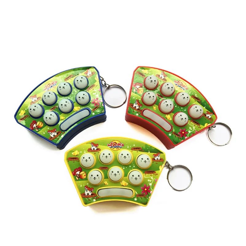 3pcsColor random 3 шт хомяк игра мини ручной Whack-a-mole игровой автомат с ключом пряжки, чтобы решить скучно раздражительность декомпрессии игрушки - Цвет: 3pcsColor random