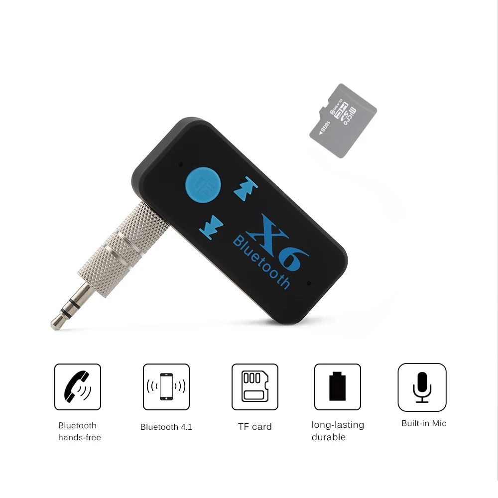Автомобиля громкой связи Bluetooth приемник USB аудио адаптер 3 5 мм Jack 4 1 AUX Поддержка TF