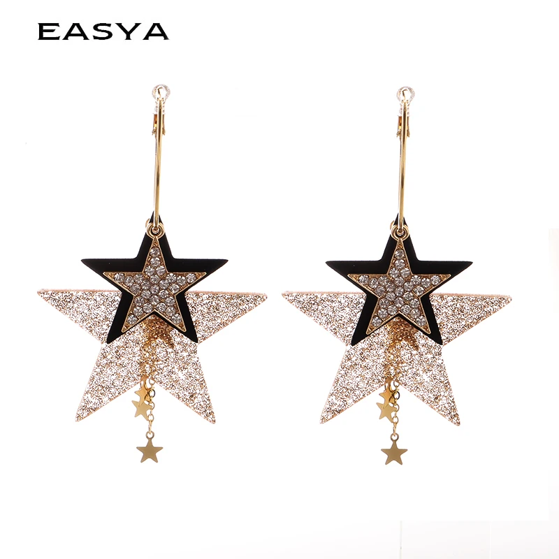 EASYA пайетки со стразами и кисточками кулон обруч серьги Boho звезды большой букле D