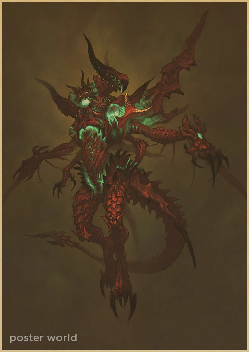 Игра Diablo 3 Ретро плакат домашний декор винтажная настенная бумага художественный Декор - Цвет: A29