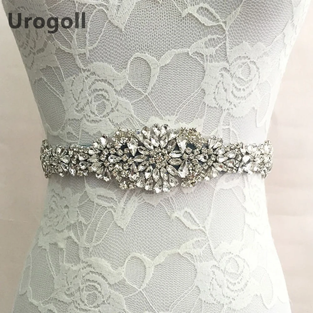 

New Luxury Crystal Flashing Rhinestone Wedding Belts Satin Dress Bridal Ribbon Sash Belt Party Bridesmaid Dress Girdle Lady