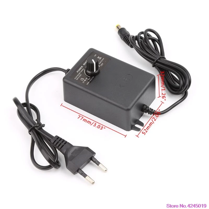 Регулируемый адаптер питания для контроллера скорости двигателя 3-12V 2A EU Plug
