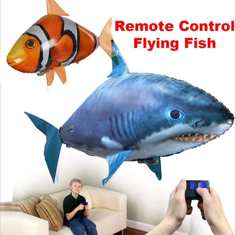 Juguete de tiburón volador con Control remoto para niños, globo de aire infrarrojo, pez payaso Nemo, juguete de decoración para fiesta