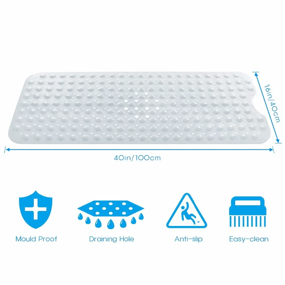 Нескользящие Коврики для ванной ПВХ 40x100 см роскошный большой коврик с присоской