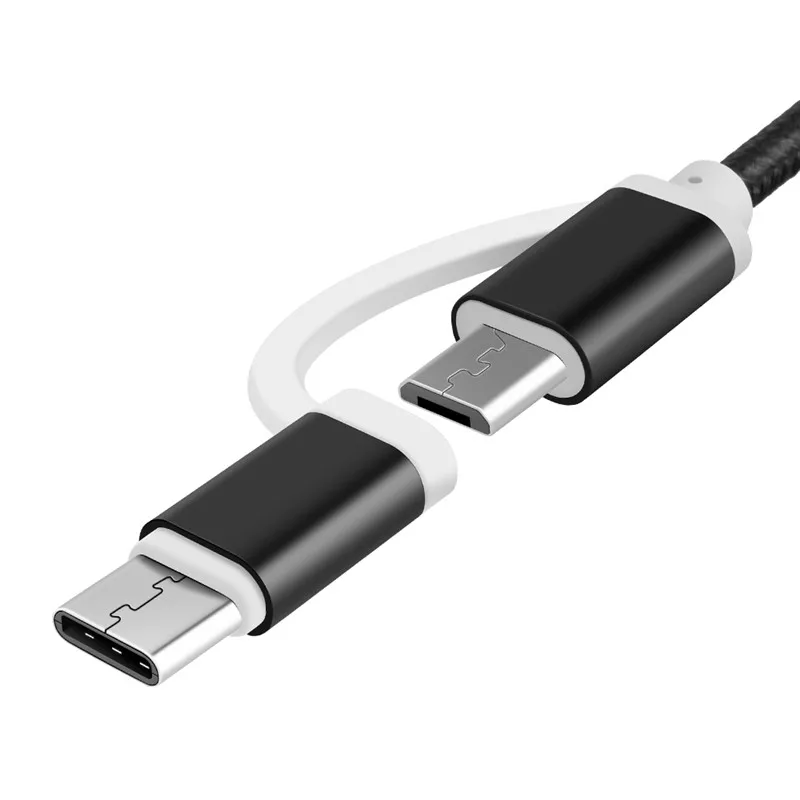 LEORY 2 в 1 type-c/Micro USB кабель для телефона Напряжение тока светодиодный дисплей type-c Micro USB синхронизации зарядный кабель для huawei mate 20