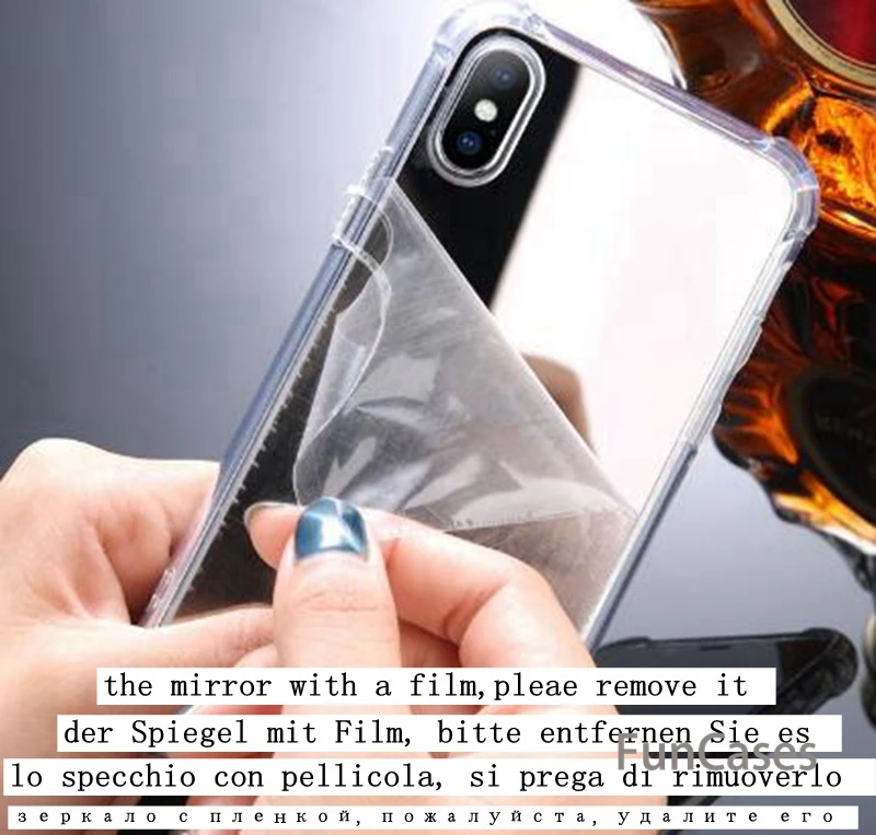 Зеркальный чехол для телефона iphone 7 8 6s 6 plus X XR XS Max милый мягкий ТПУ противоударный