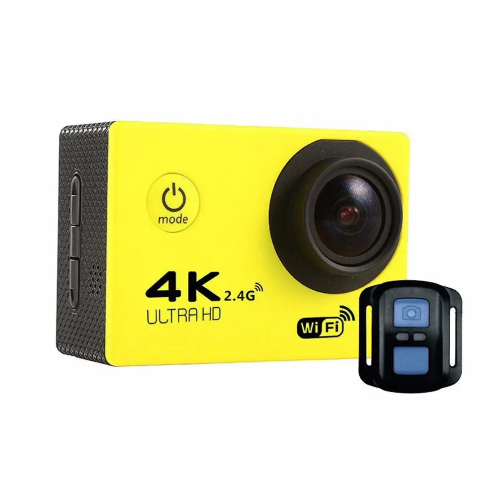 Yellow color HD WiFi Спортивная экшн-камера видеокамера F60R 2,0 дюймов 4K 170 градусов широкоугольная легкая наружная подводная камера на шлем - Цвет: Yellow color