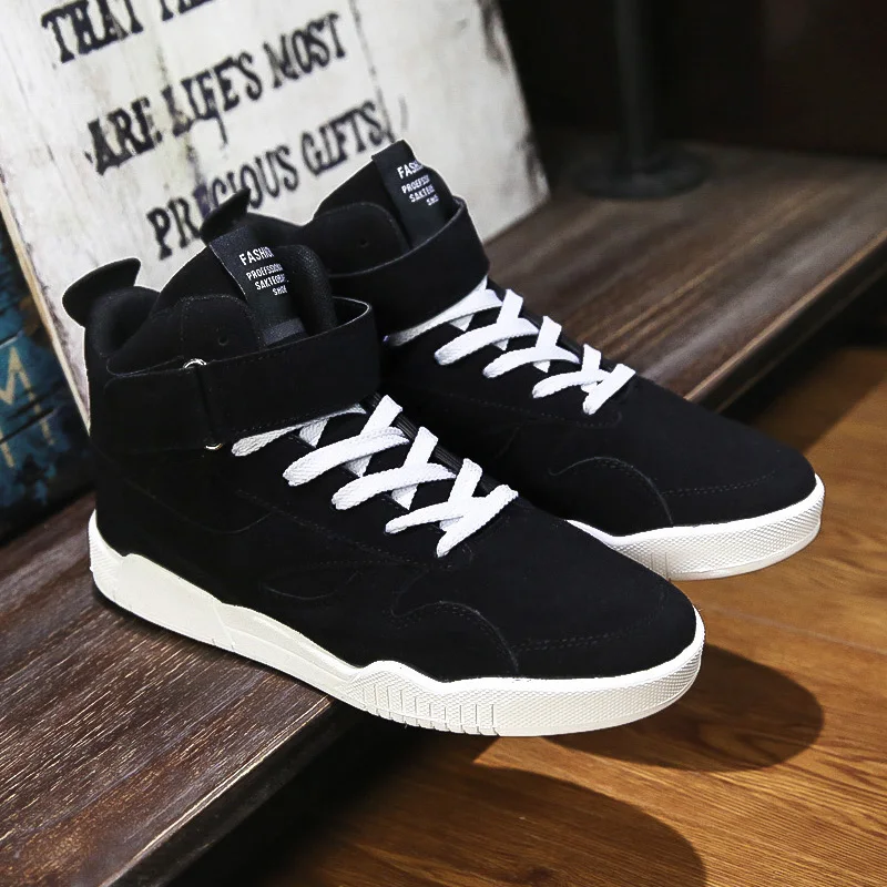 New Men Shoes Trainers Leather Fashion Casual High Top Sport Walking Lace Up Ankle Boots For Red Zapatillas Hombre 20T117 | Обувь