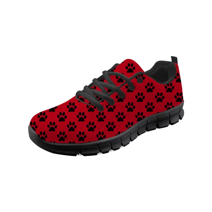 Y3866BAQ FORUDESIGNS/рисунок собачья лапа; женские кроссовки на плоской подошве; сетчатая дышащая женская Повседневная прогулочная обувь со шнуровкой; sapato feminino - Цвет: Y3866BAQ