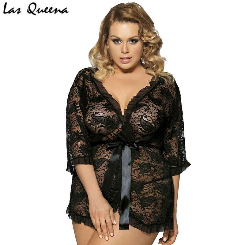 Прозрачное кимоно Сексуальное белье для женщин с половинными рукавами
