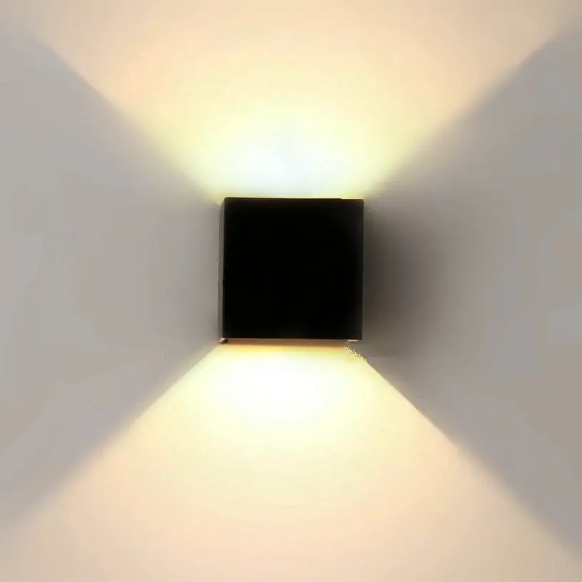 Kopen 6 Stks/partij 12W Dimbare Cube Up Down Led Wandlamp Verstelbare Opbouw Outdoor Led Lightig Wandlamp, Cob IP65