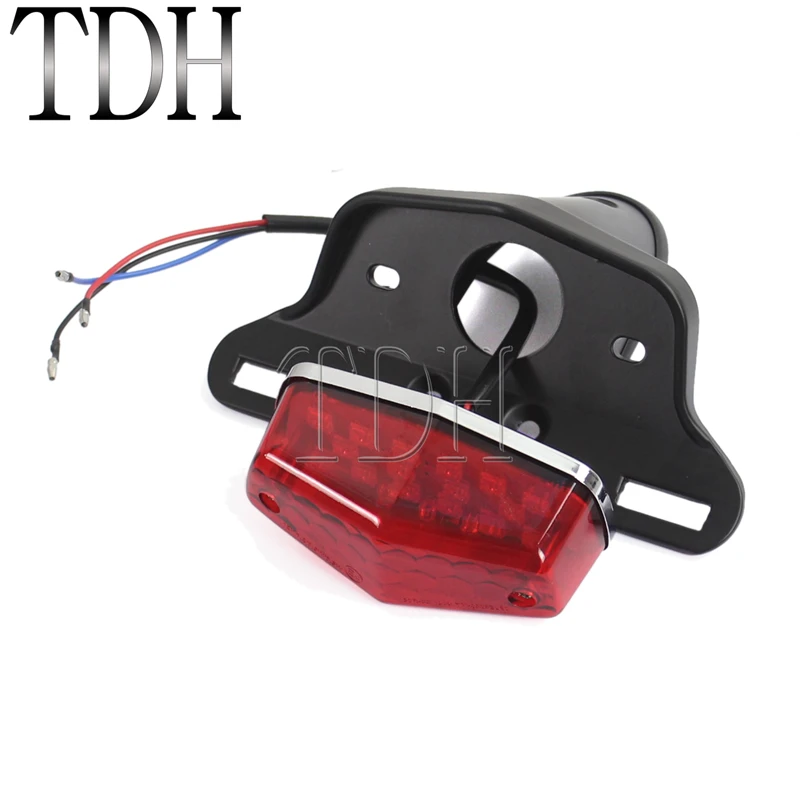 Мотоциклетная черная красная светодиодсветодиодный подсветка в ретро стиле