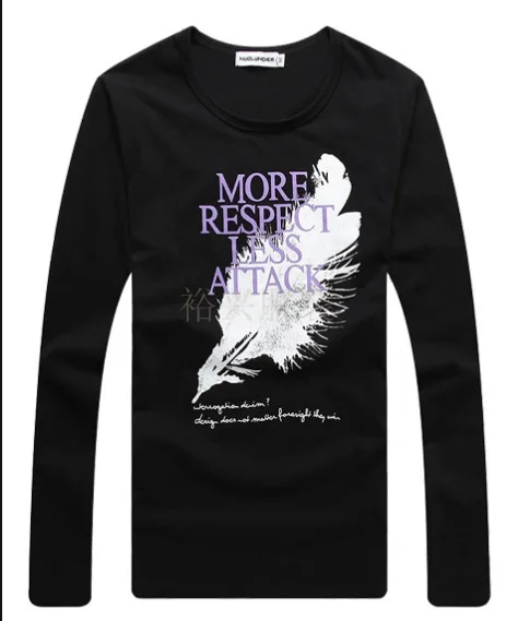 Мужчины в полный рукав рубашка корейский выращивания футболки 100% хлопок под |