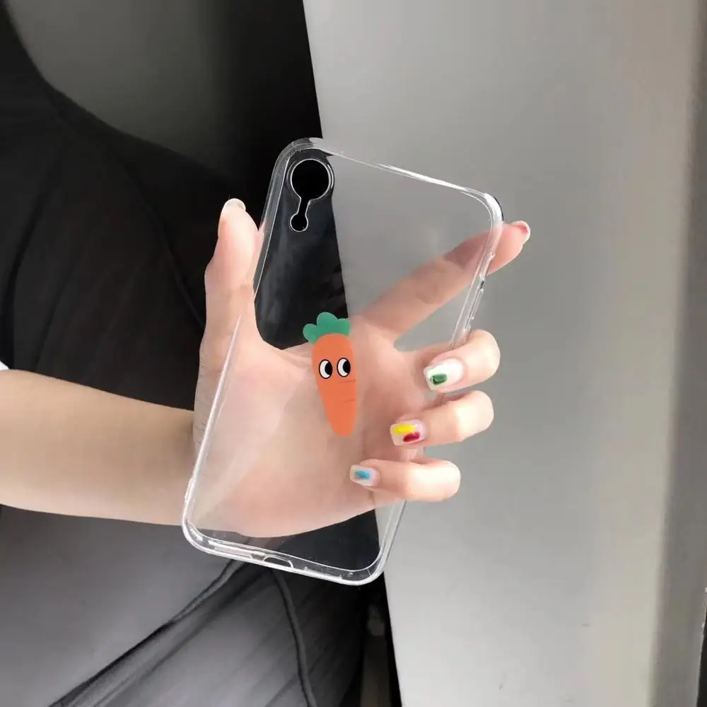 Чехол для телефона iPhone XS Max XR прозрачный мультяшный чехол с овощами 6 6s 7 8 Plus милый