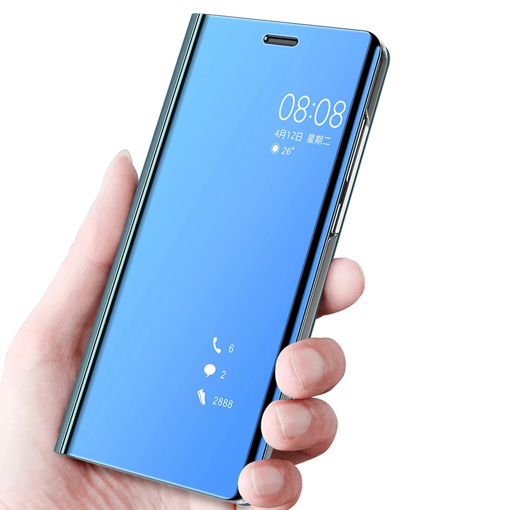Для Redmi Note 8 5 Pro 6 7 K20 S2 зеркальный откидной умный чехол для Xiaomi mi 9 CC9E A3 lite lite|Бамперы|
