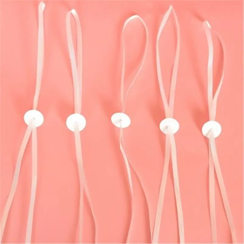 

Good Quality New 50pcs Balloon Caps Helium With Polyband White Balloon Strap With Quick Release Balloon Closure