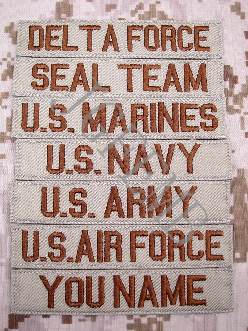 

Tan Custom Name tapes Chest Tapes Services Tapes morale tactical military Embroidery patch Badges