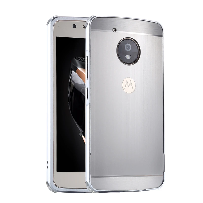 For Moto G 5 G5 XT1670 XT1672 Case Plating Metal Frame with Brushed Back Cover Hard for Motorola XT1676 5.0" |