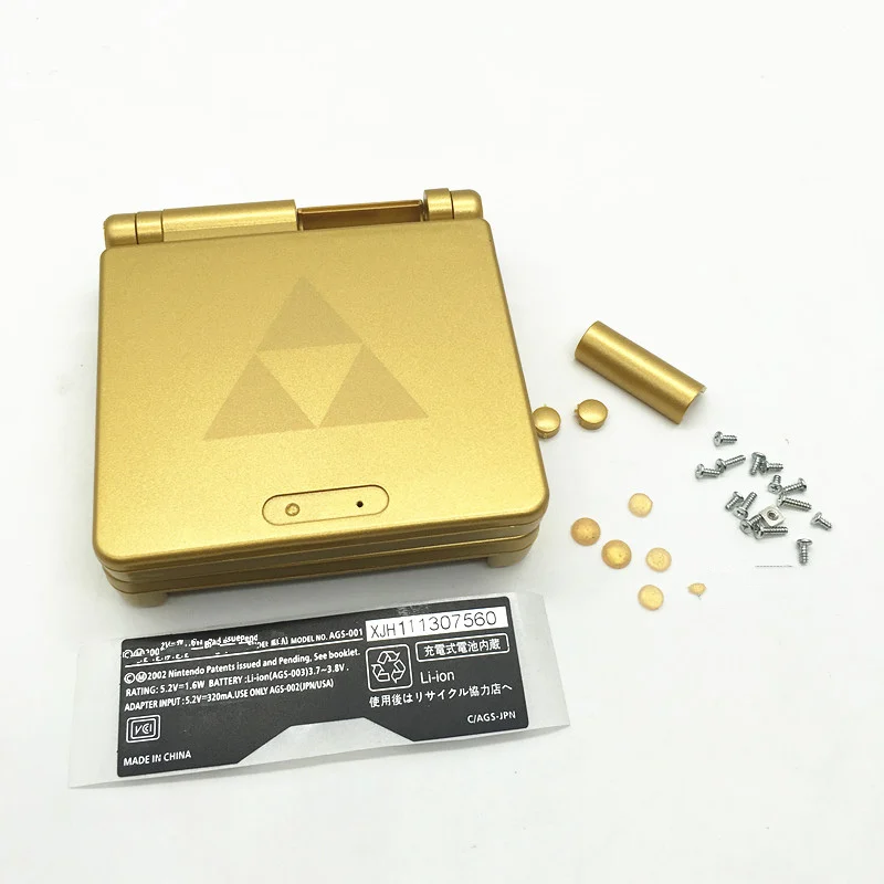 Золотой ограниченный корпус Оболочка Чехол + объектив экрана для Gameboy Advance SP GBA
