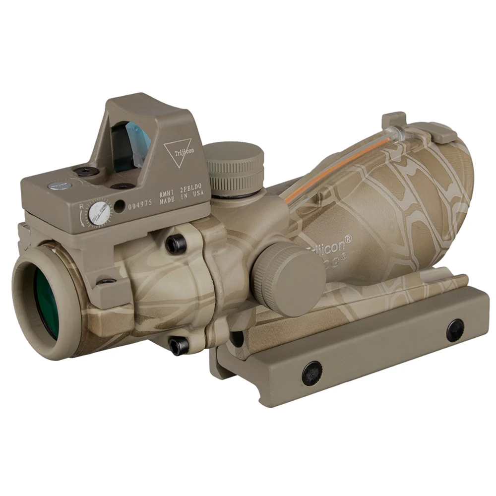 Acog 4x32 зеленый источник волокна реальный оптоволоконный прицел W/Rmr микро красная точка зрения с маркировкой стояк Охота 5 цветов