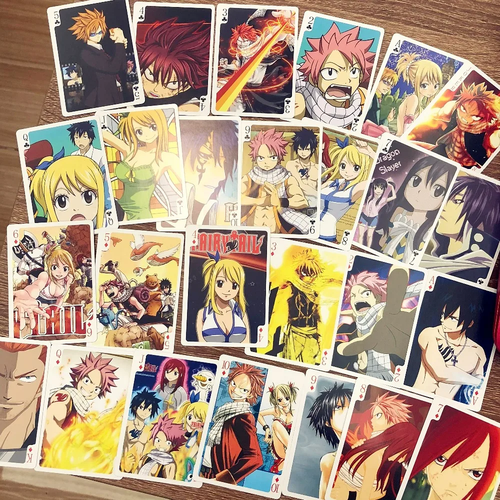 54 шт./пара покер настольная игра Fairytail Настольная мультфильм игры карты счастливы