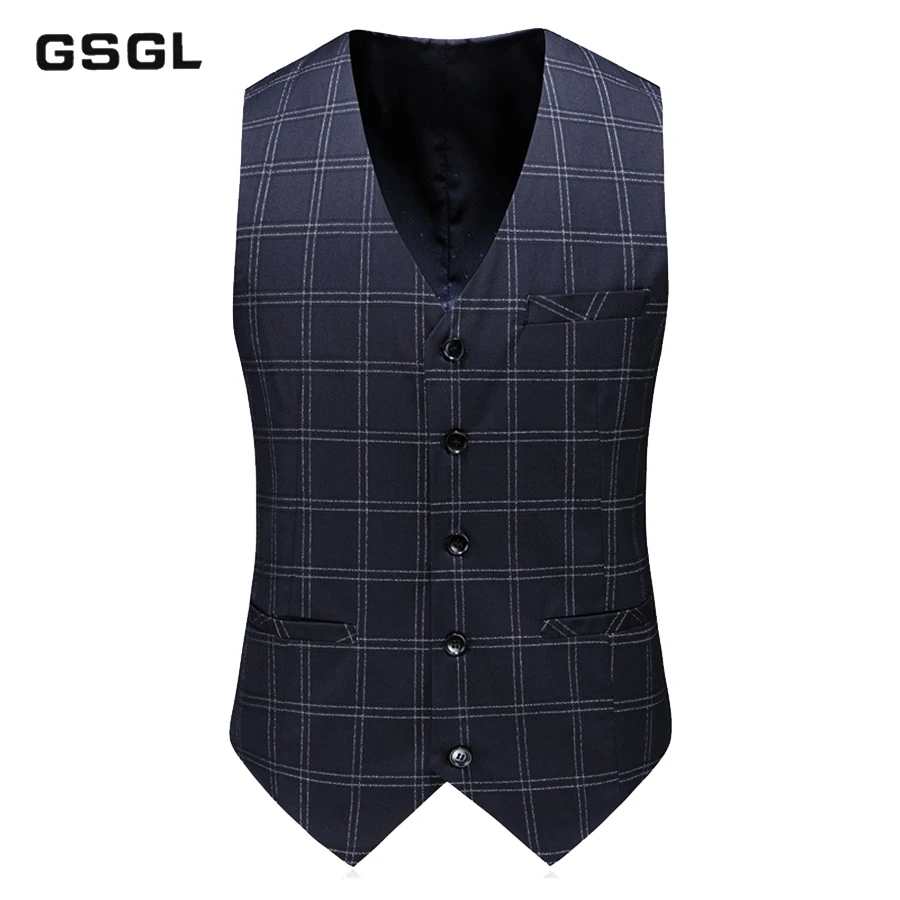 British Style Plaid Casual Suit Men Single Breasted Men's Business Wedding Suits 3 Pieces Set(Jacket+Vest+Pants)