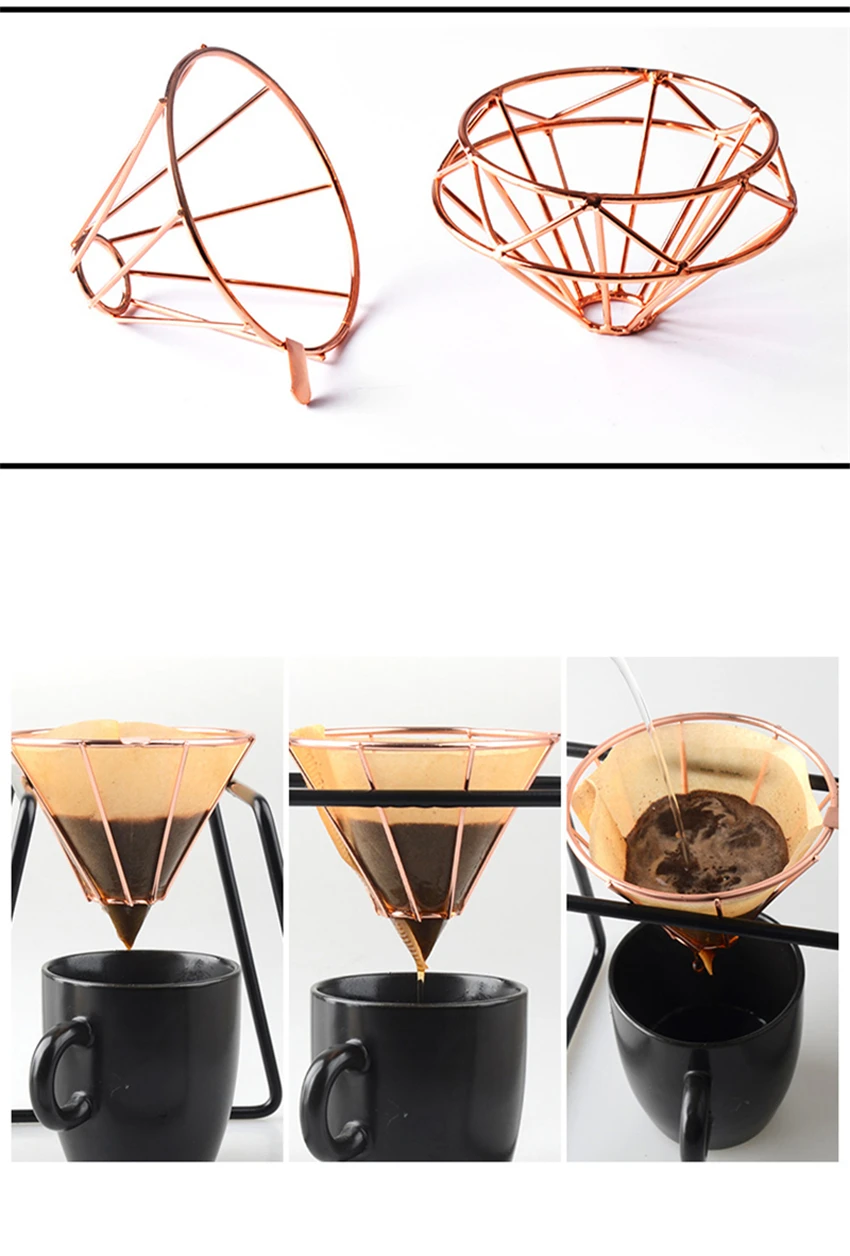 V60 фильтр для кофе эспрессо из нержавеющей стали капельница фильтр держатель чашки Твердые капельная Кофеварка бытовые кухонные аксессуары