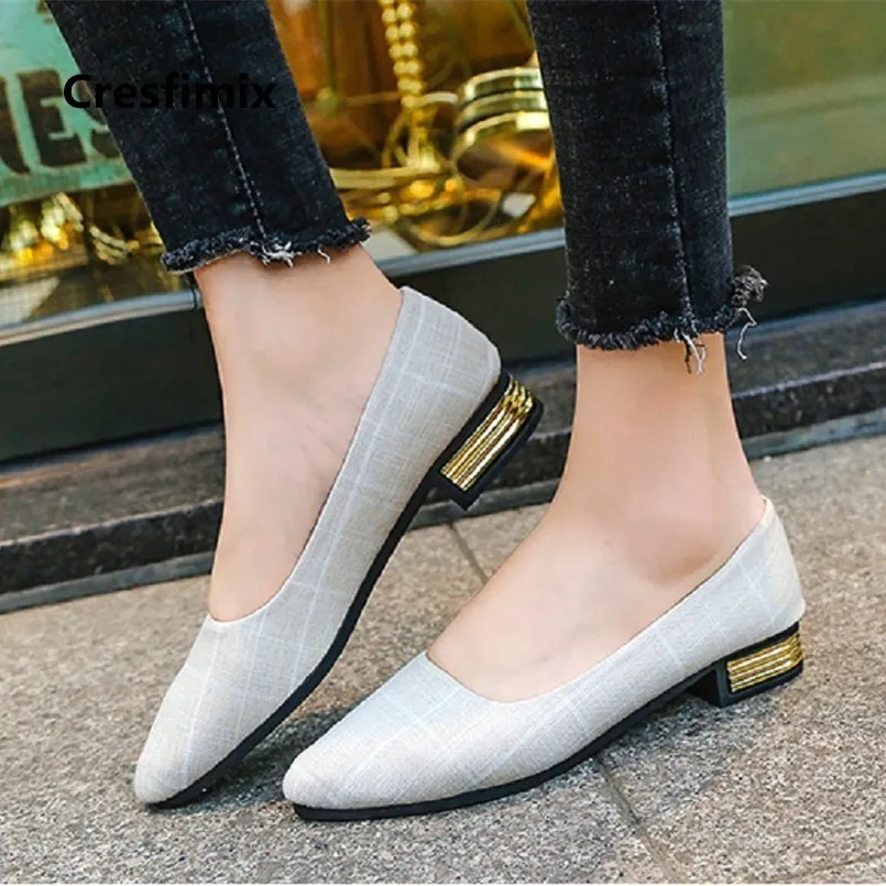 Cresfimix zapatos de mujer Женская Повседневная офисная обувь в клетку на плоской подошве