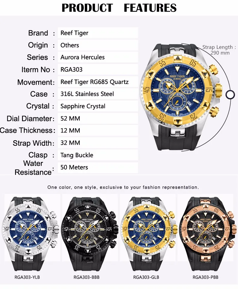Relojes Hombre брендовые Роскошные спортивные часы с тигром, мужские водонепроницаемые кварцевые часы с хронографом и резиновой подошвой, мужские часы+ подарок