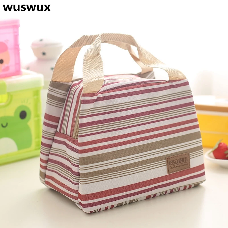 Новая модная мультяшная полосатая портативная детская изолированная сумка для