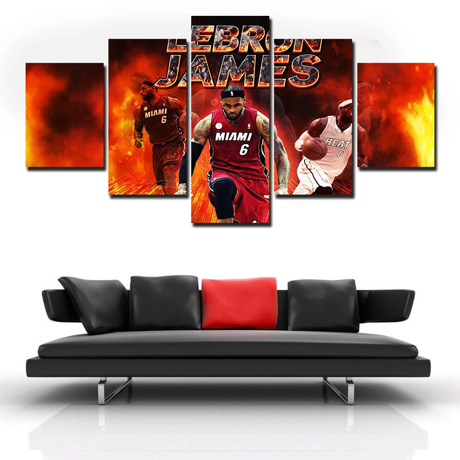 5 шт. Настенная картина без рамки с изображением баскетбольной звезды|oil painting|canvas