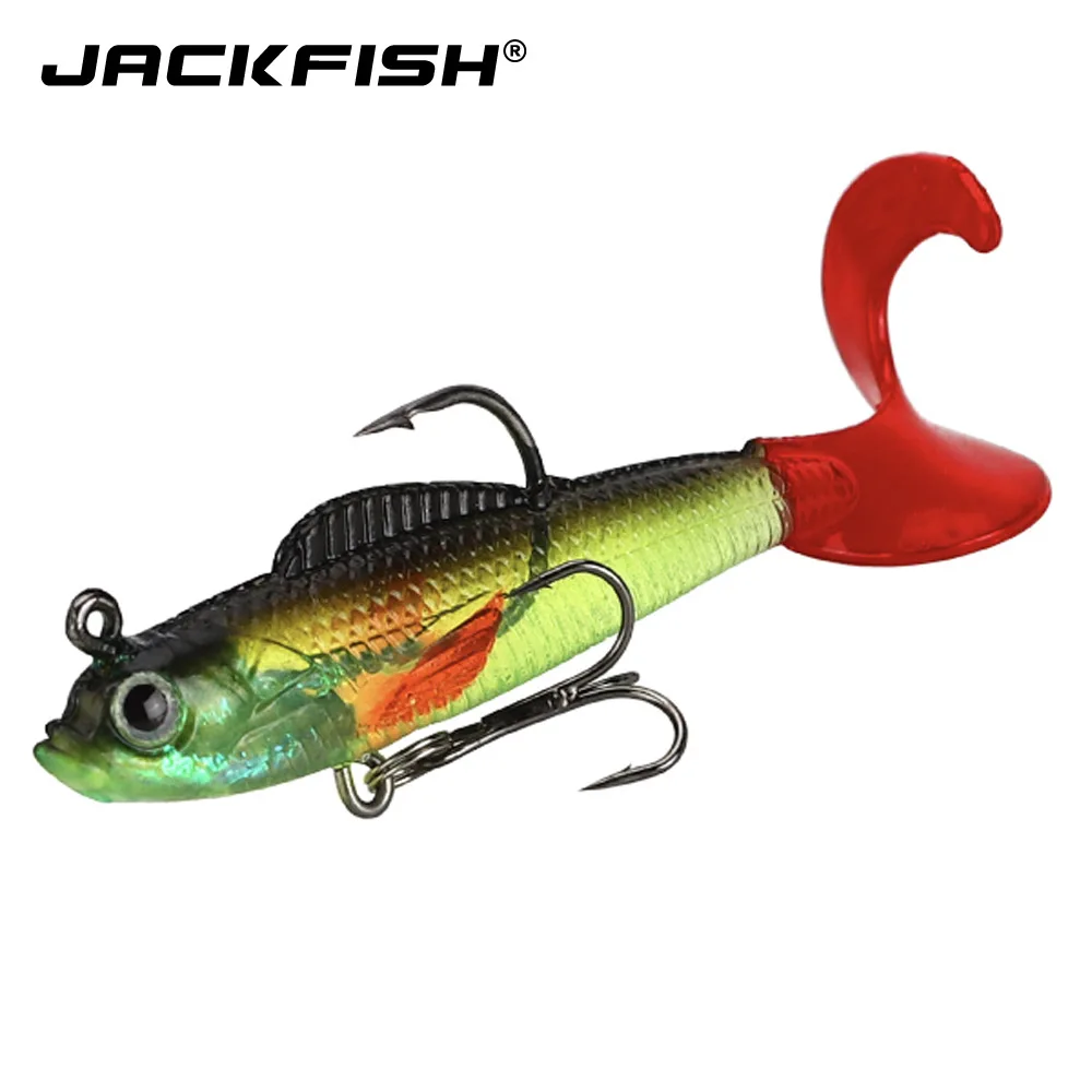 JACKFISH свинцовые рыболовные приманки с объемными глазами и хвостом мягкая