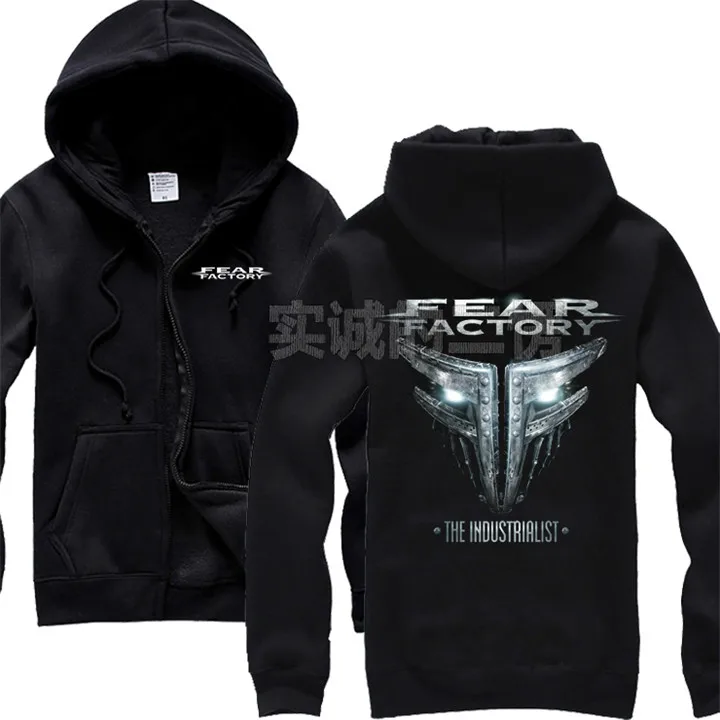 9 видов конструкций верхняя одежда Fear Factory Мягкие теплые хлопковые рок толстовки