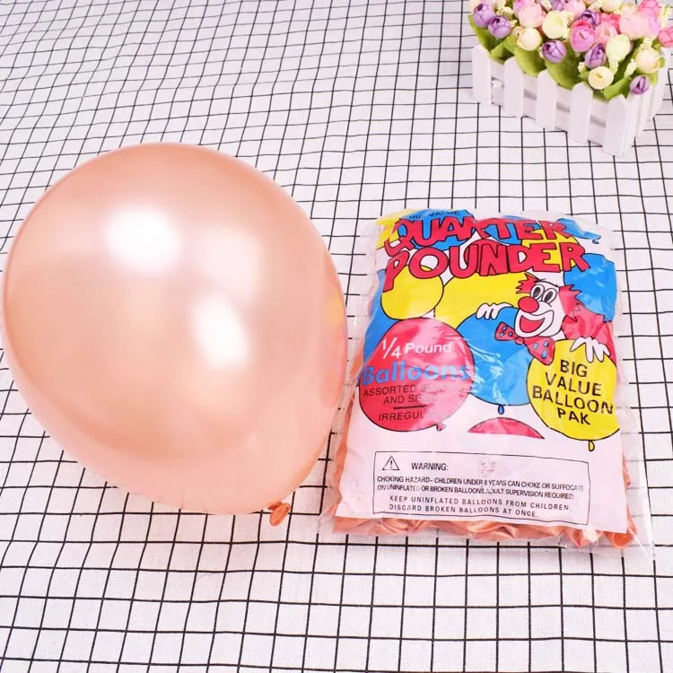 Rose Gold Latex Balloon 10 Inch Pearl Balloon Champagne Cross Border Party Decoration