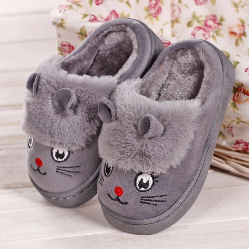 Детские домашние тапочки для девочек зимняя/Осенняя детская хлопковая обувь