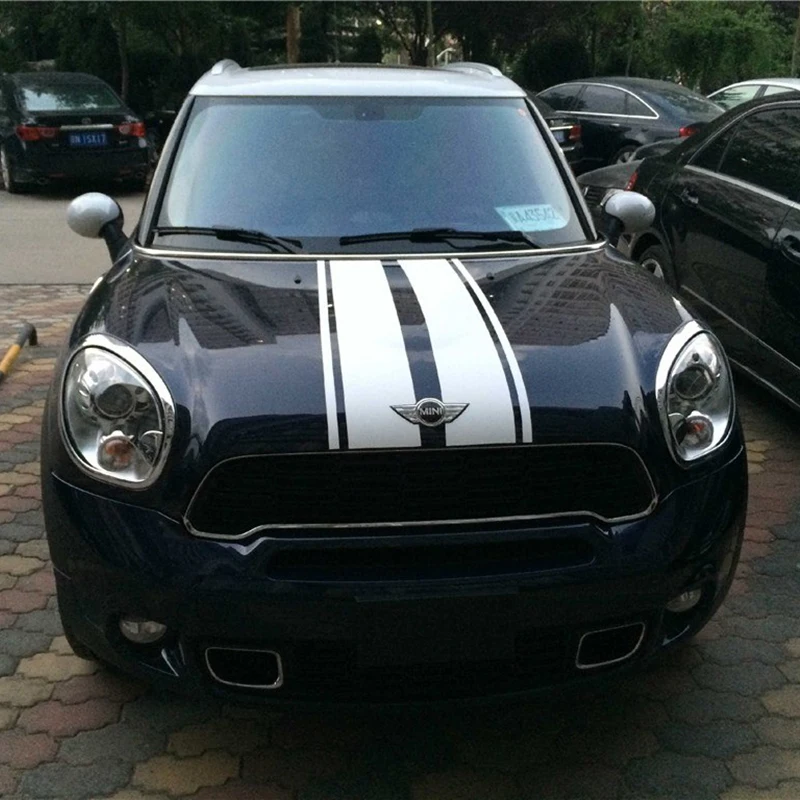 Капот автомобиля наклейки на капот полосы наклейка для Mini Cooper S JCW R55 R56 R60 R61 F54 F55 F56 F57 F60 аксессуары для земляков
