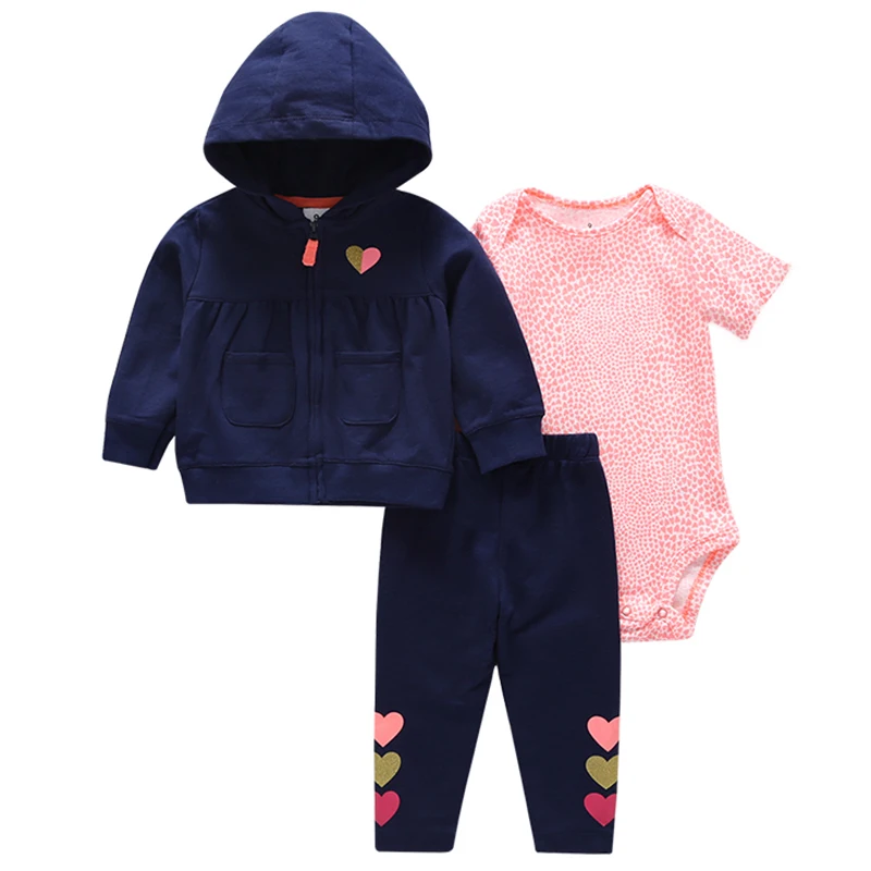Бренд года, одежда для малышей Bebes, полосатая куртка+ боди+ штаны, осенне-зимние модные хлопковые комплекты одежды для новорожденных, новинка