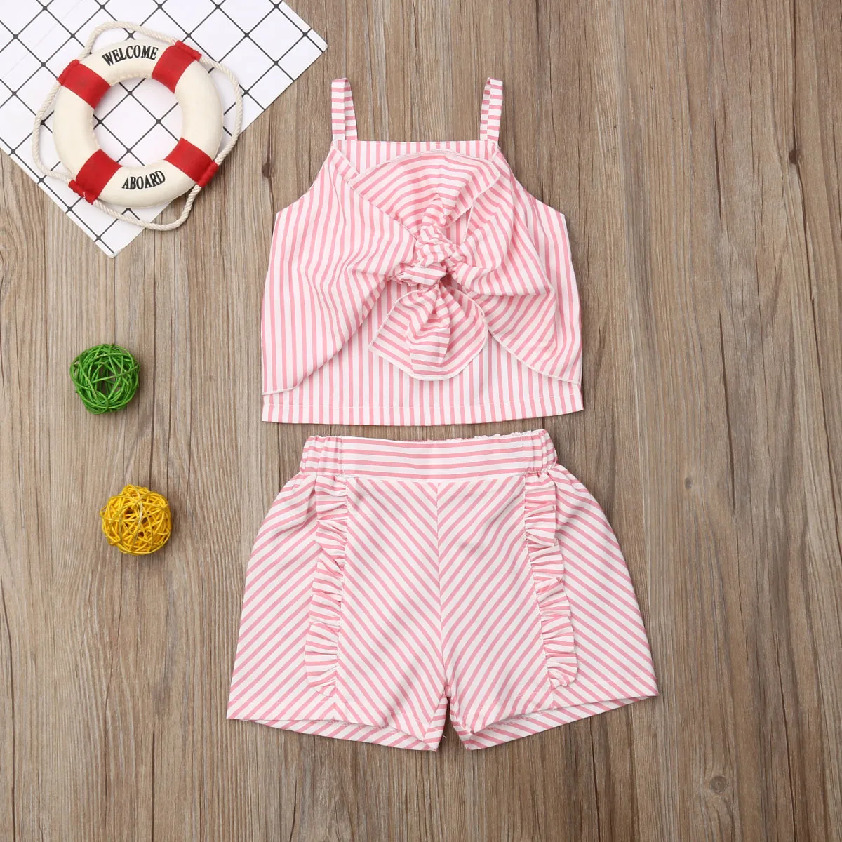 Комплекты одежды из 2 предметов для маленьких девочек летний комплект: Топ в