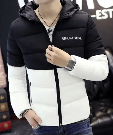 Черный белый цвет куртка человек капюшон куртки ветровка пальто мужской тонкий