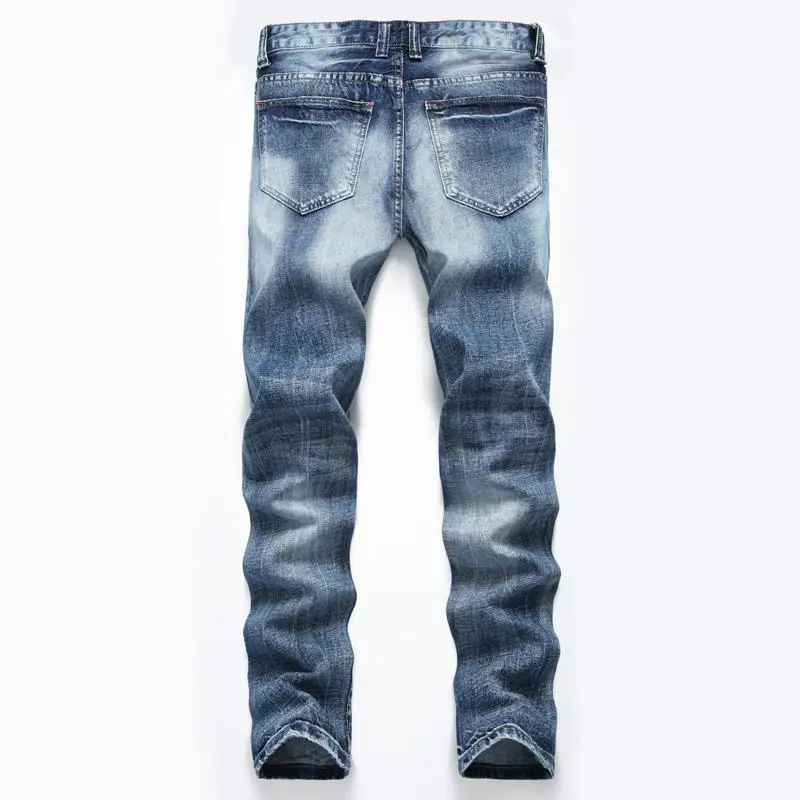 Fashion 2018 Autumn Mens denim long pants casual distressed hole male Jeans Masculino Trousers mens straight blue jeans 28-42 | Мужская