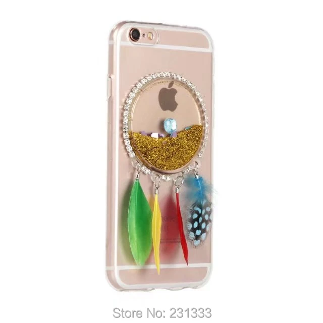 C-ku For Iphone 7 PLUS 7PLUS I7 6 6S Liquid Quicksand Diamond Glitter Soft TPU Case Shell Dream catcher Flow Cover Fashion 1pcs | Мобильные