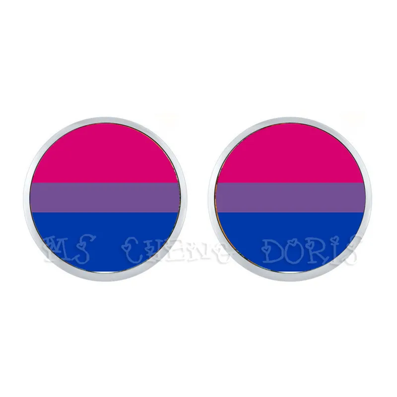 Гвоздики Bi Pride ЛГБТ серьги гипоаллергенные гвоздики украшения для геев