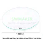 Круглая боросиликатная стеклянная пластина 300 мм, толщина 3 мм для 3D-принтера Delta Kossel сделай сам