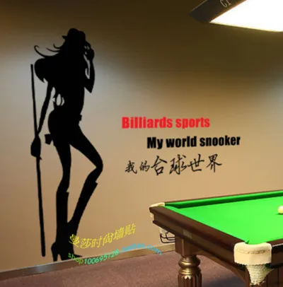 

Free Shipping billiard Sexy Lady Wall sticker window sticker Wall Decor Wall Decals Glass Sticker Home Decoration