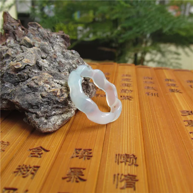 Природный лед вид светильник кольцо зеленого оникса мужского и женского пола