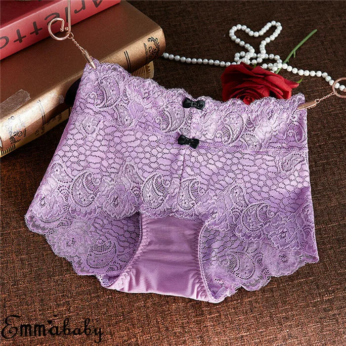 Light purple HIRIGIN, женские сексуальные дышащие трусы, женские кружевные трусики, нижнее белье, мягкое нижнее белье - Цвет: Light purple